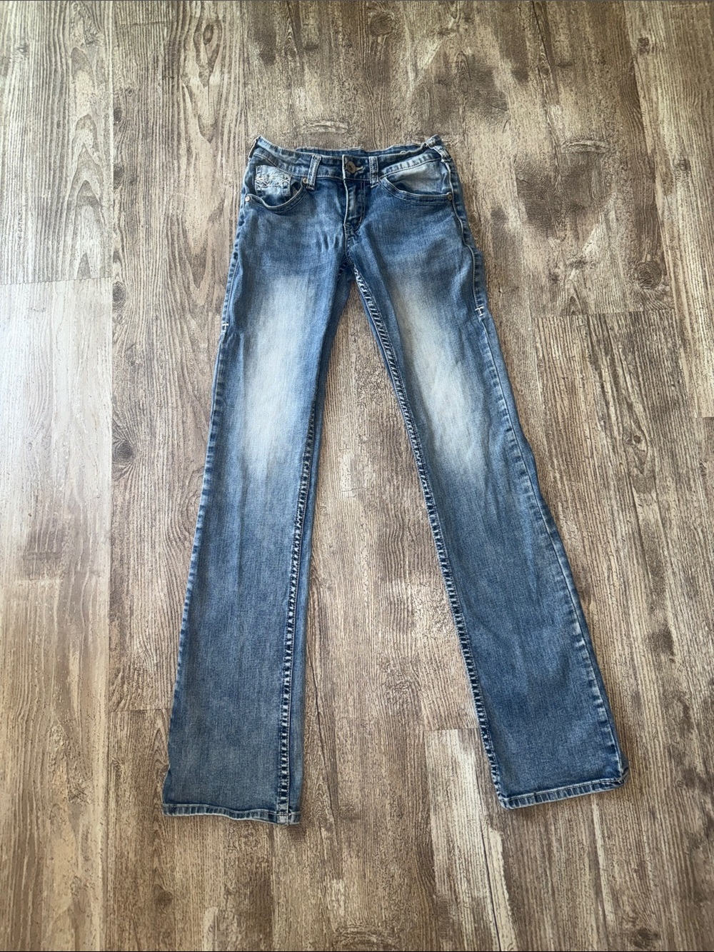Cowgirl Tuff Women's Faded Blue Flare Jeans